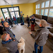 Besprechung im botanischen Garten